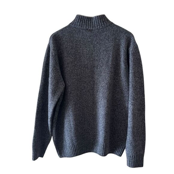 Iceland Wool Men's Pullover Sweater 1/4 Zip Blue Made in Italy SZ L #2369 - Picture 4 of 11